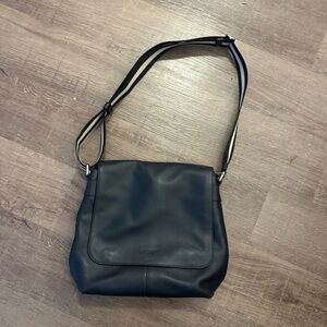 Coach Navy Leather Shoulder Bag